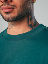Camiseta Para Hombre Oversize Básica Verde Botella